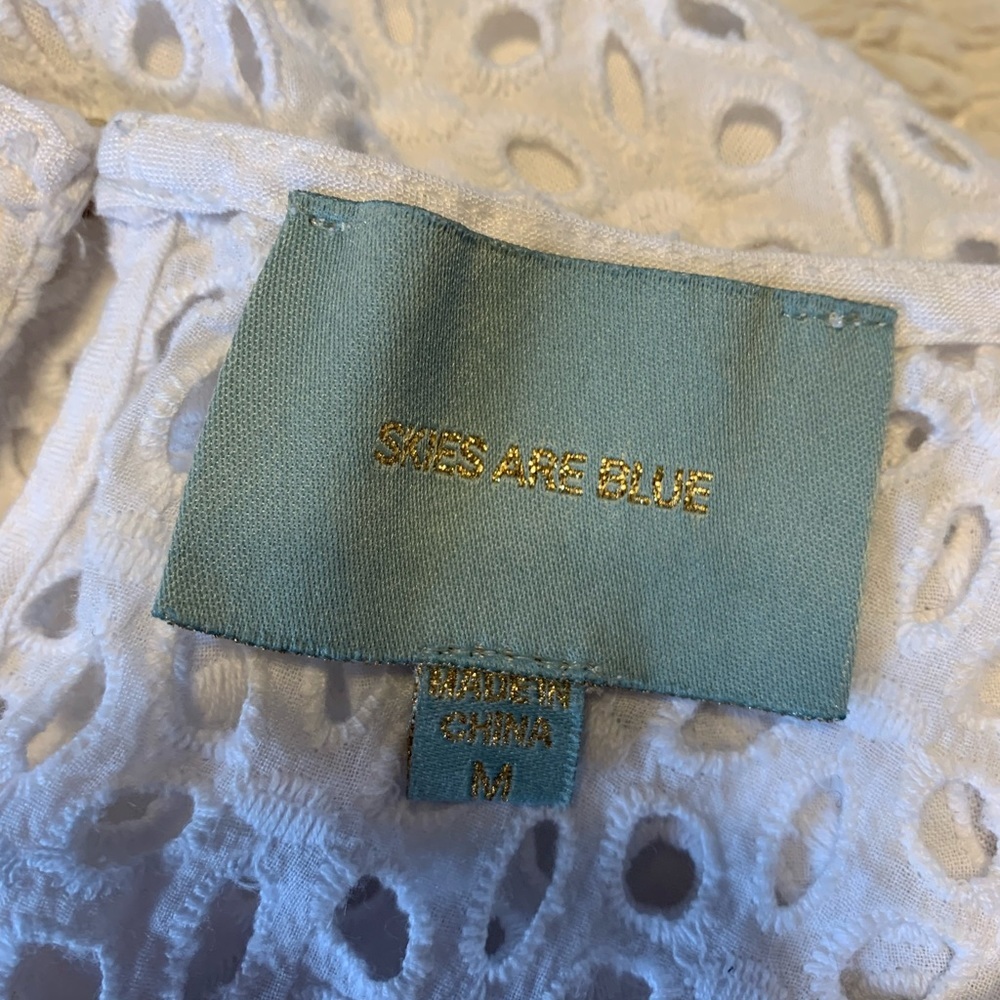 Skies Are Blue Lace‎ Top 100% cotton - Picture 10 of 10